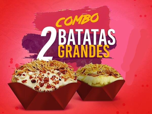 2 Batatas Recheadas (Você escolhe recheios) + Refri 600 ml - Combo Promocional!