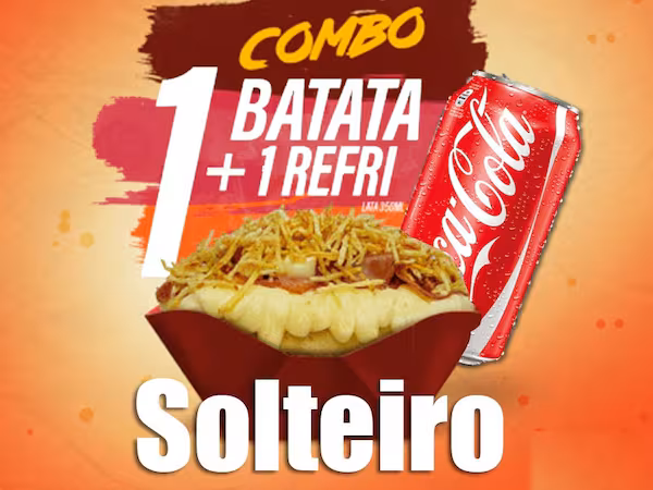 1 Batata Recheada + 1 Coca Cola 200ml - (Escolha a sua Batata)