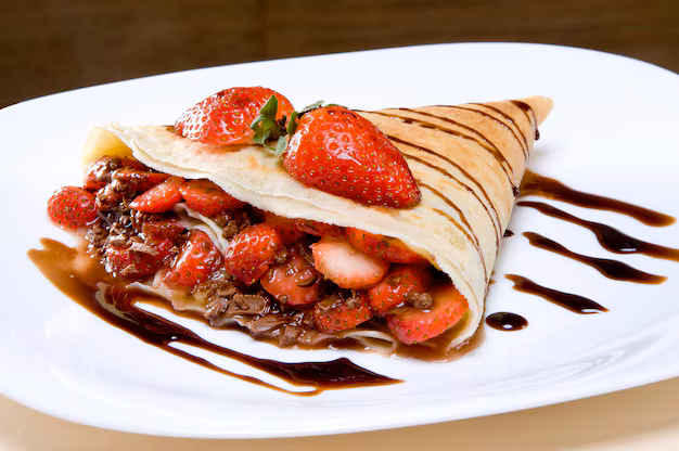 Crepe de Morango com Nutella