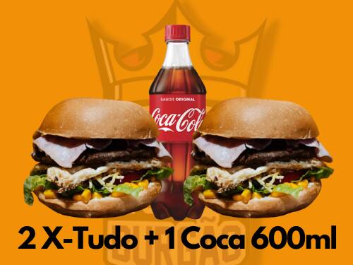 2 X-Tudo + 1 Coca Cola 600ml