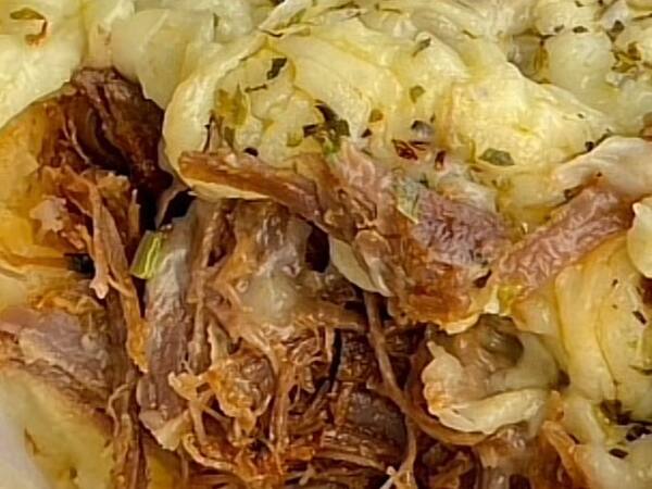 Batata Recheada de Carne Seca