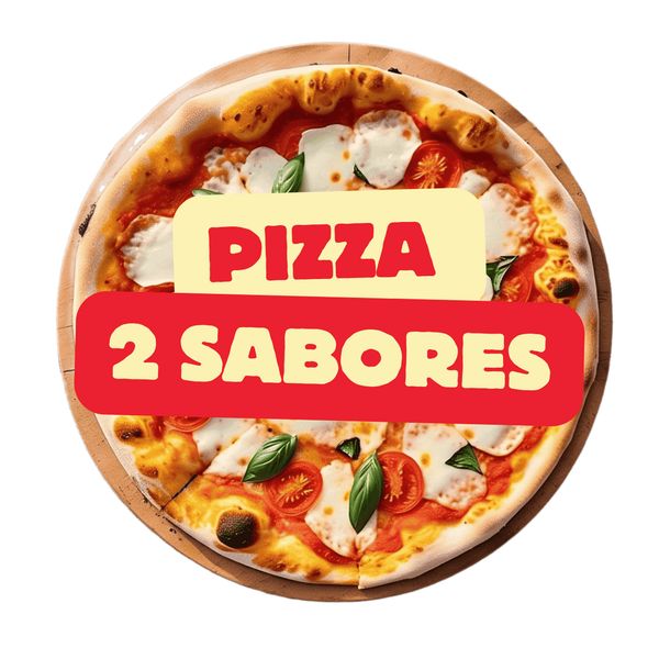 Escolha dois sabores pizza com 8 fatias 
