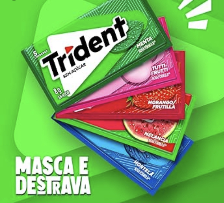 Tridente melancia ,menta ,morango e tutifrut