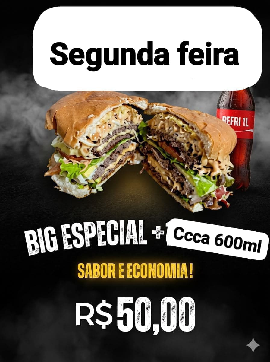 BIG ESPECIAL  NA PROMOÇÃO + REFRI  600 ml