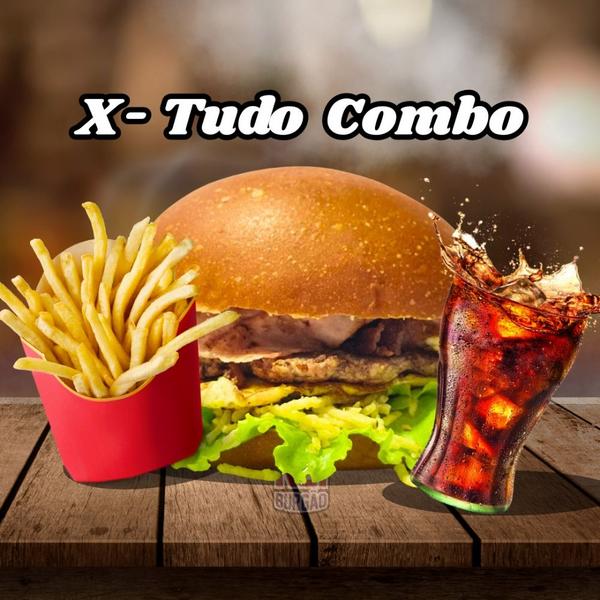 Combo de X-Tudo (lanche + lata + batata 200g)