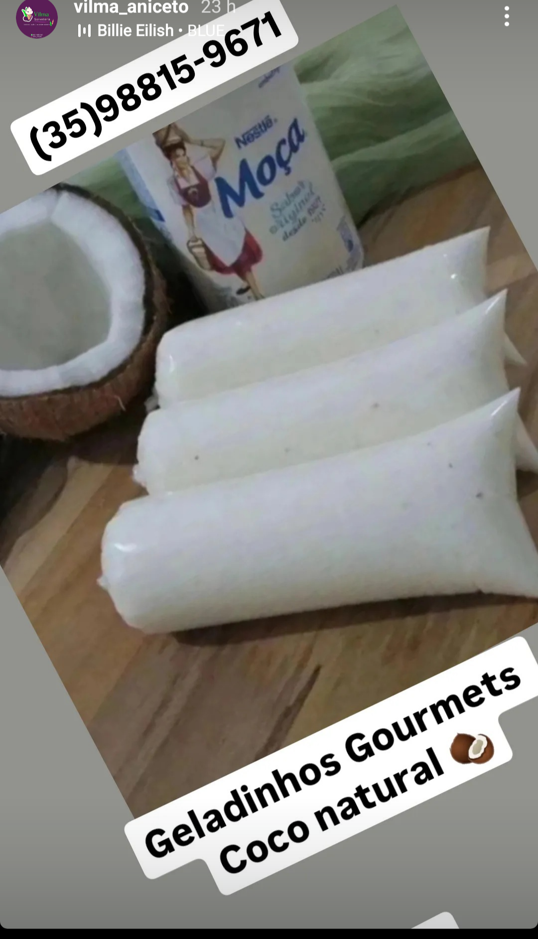 Geladinho gourmet coco cremoso