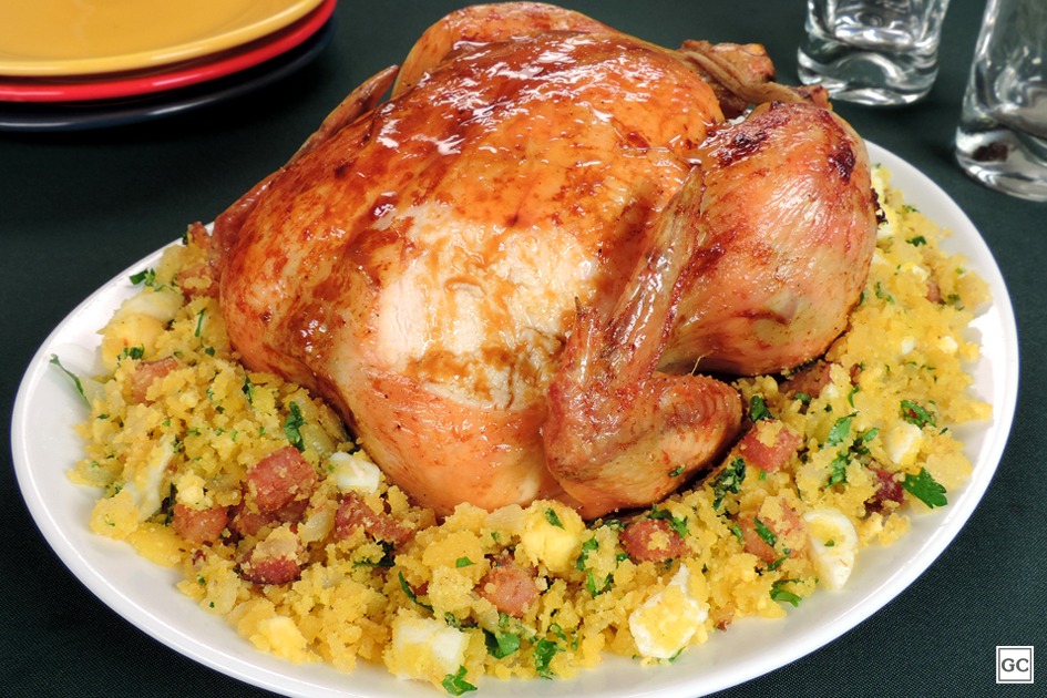 Frango com farofa 