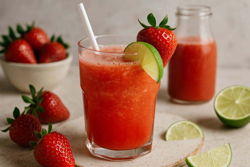 Suco de morango com limão