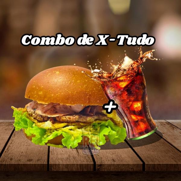Combo de X-Tudo (lanche + lata + batata 200g)