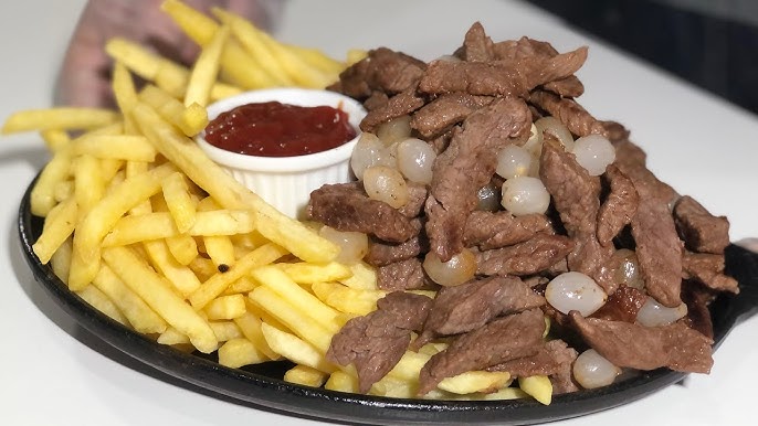 Contra filé na chapa com fritas